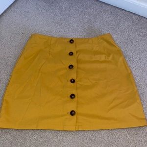 Mustard Yellow Button-down Skirt